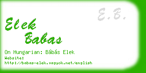 elek babas business card