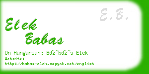 elek babas business card